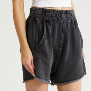 Free People Movement All Star Sweat Shorts Black Wash XS